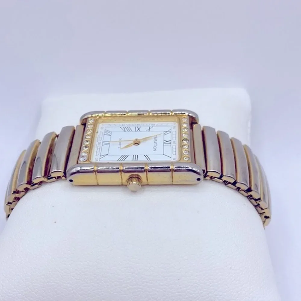 Working! Ladies Timeatron Rectangular Face Stretch Band Minimalist Watch